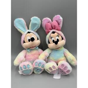 Disney Store Mickey & Minnie Mouse Easter Bunny Plush 14” Stuffed Animal 2025
